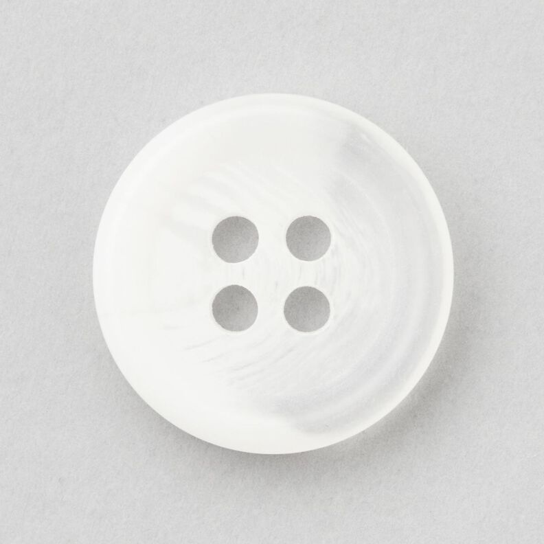 4-hulsknap rund [Ø 15 mm] – hvid,  image number 1