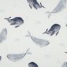 Vaffelpiqué Hvaler Digitaltryk | Poppy Fabrics – elfenben/blågrå,  thumbnail number 1