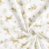 Bomuldsstof Cretonne rensdyr og stjerner – elfenben/guld,  thumbnail number 3