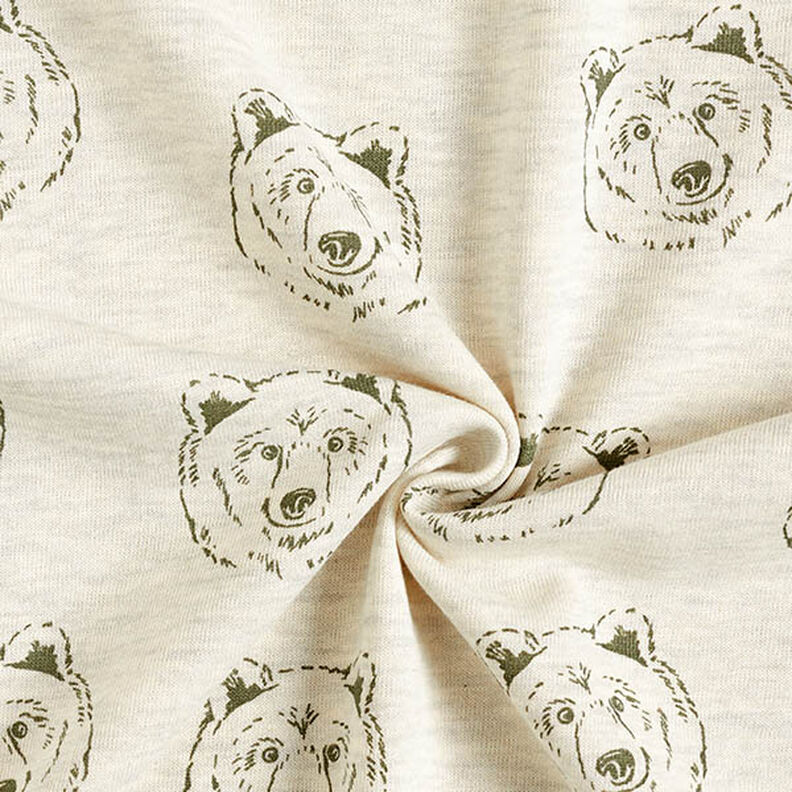 Sweatshirt lodden bjørn – lysebeige/olivengrøn,  image number 3