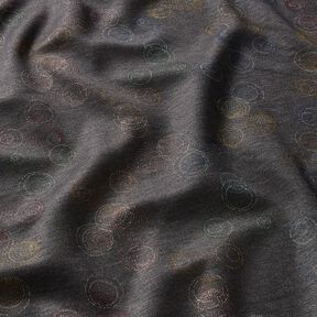 Viskosejersey farverige cirkler – stengrå, 