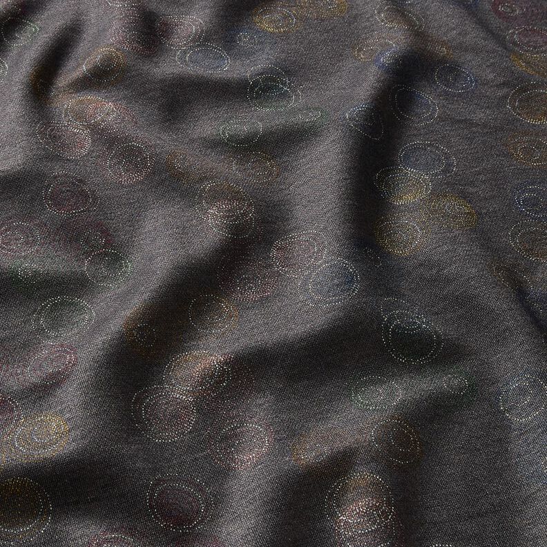 Viskosejersey farverige cirkler – stengrå,  image number 2