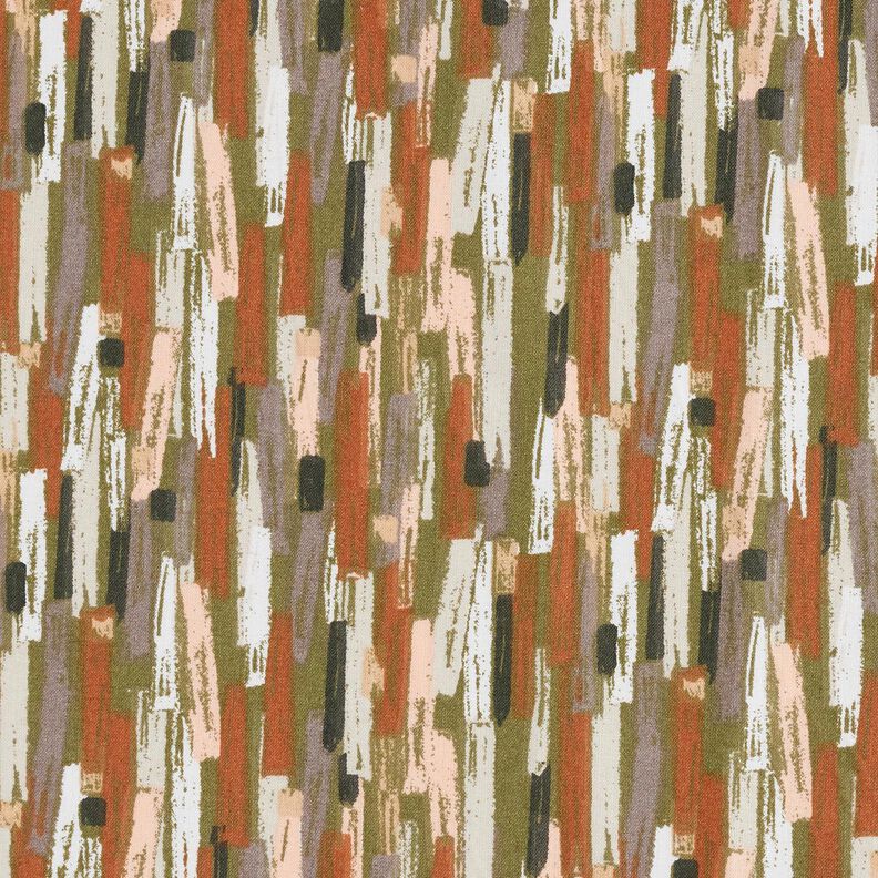 Bomuldsstof Cretonne penselstr&oslash;g &ndash; pinje/bronzefarvet,  image number 1