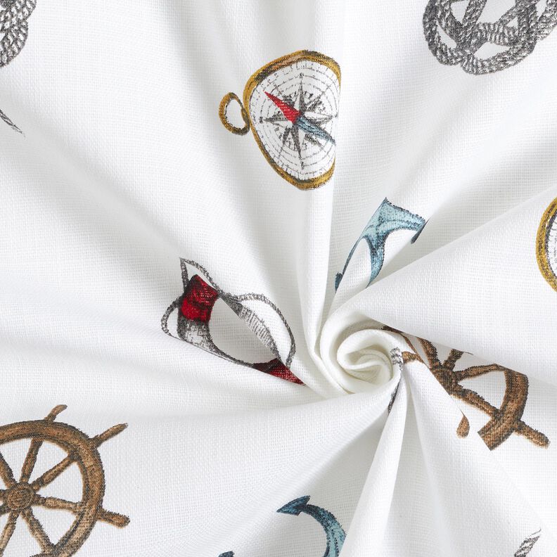 Dekorationsstof Panama maritim – hvid,  image number 3