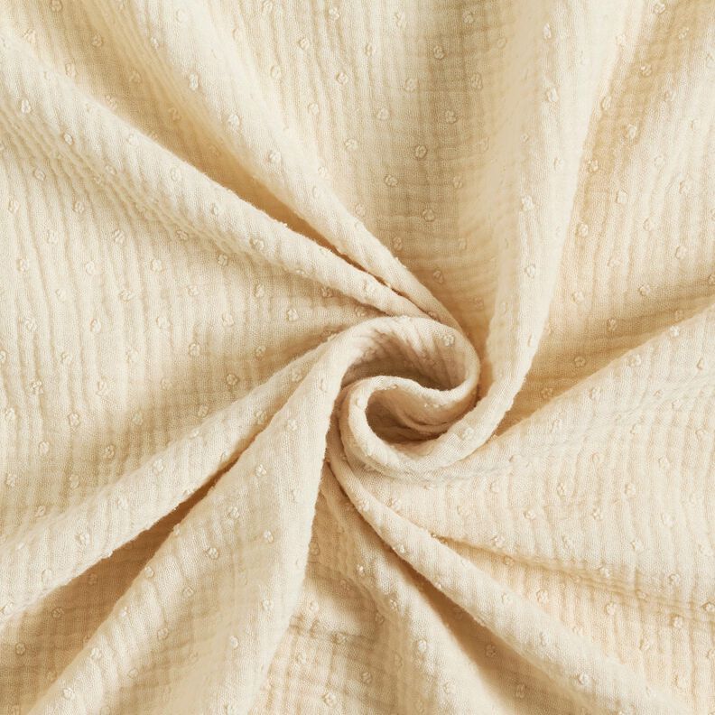 Musselin/Dobbelt-Crincle stof dobby – natur,  image number 3