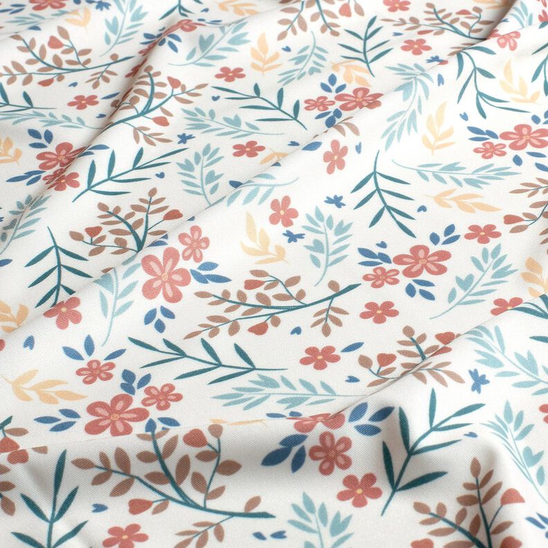 Badetøjsstof UPF50 Blomsterranker – uldhvid/roséguld,  image number 2