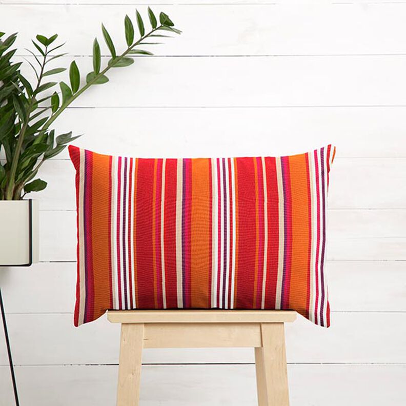 Markisestof blandede striber – koral/bær,  image number 9