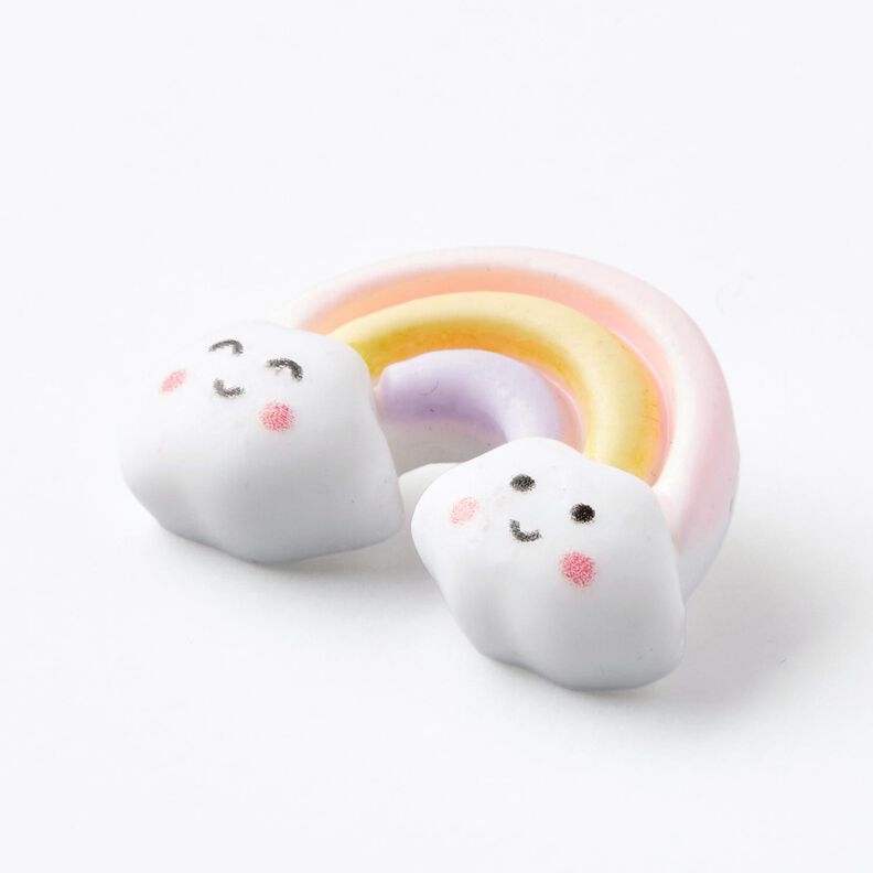 Regnbue-øskenknap [Ø 26 mm] – lys rosa/hvid,  image number 2