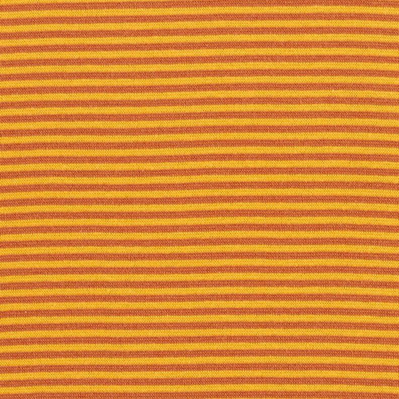 Ribvævet, rørformet stof smalle cirkler – terracotta/gul,  image number 1