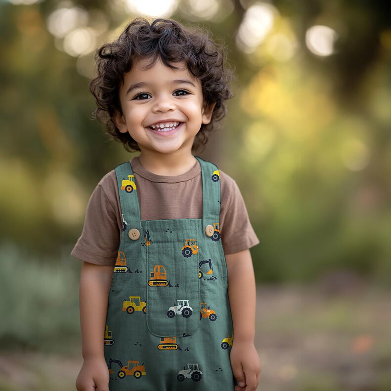 Bomuldspoplin gravemaskiner og traktorer | Poppy Fabrics – beige,  image number 5