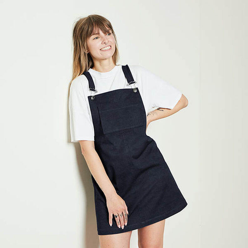 Stretch-Feincord Jeans-Look – marineblå,  image number 6