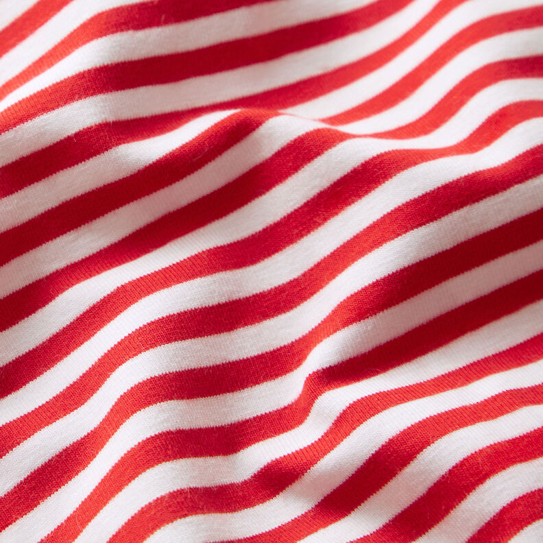 Bomuldsjersey smalle Striber – rød/hvid,  image number 2