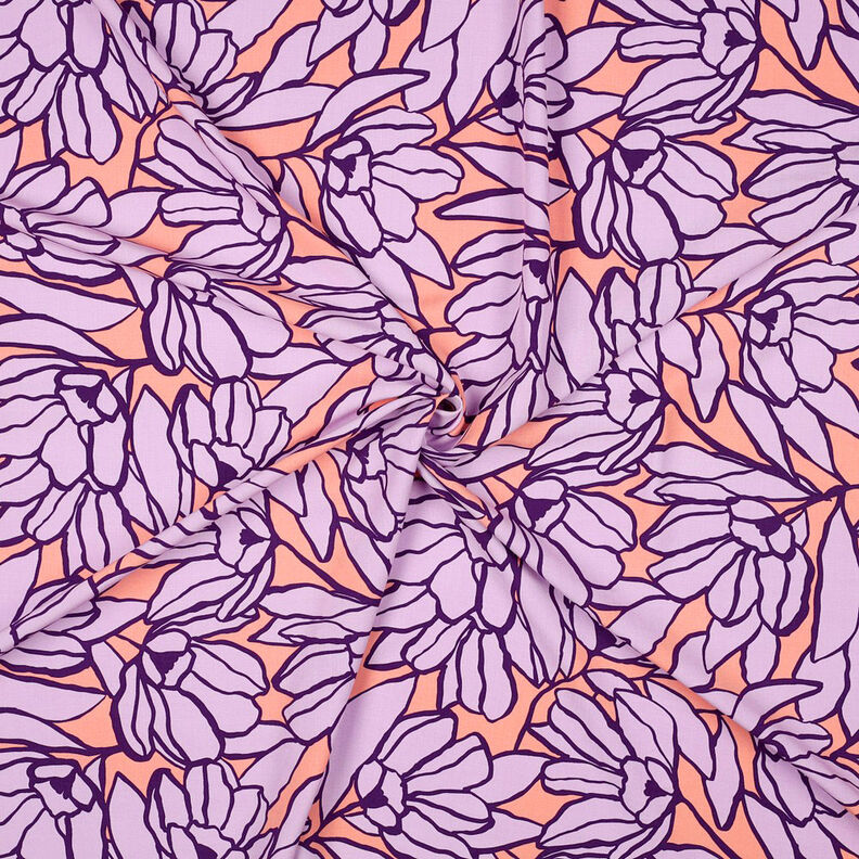 Lenzing Ecovero Inked Bouquet | Nerida Hansen – ferskenorange/lavendel,  image number 3