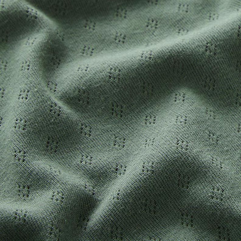 Finstrikjersey med hulmønster – mørkegrøn,  image number 2