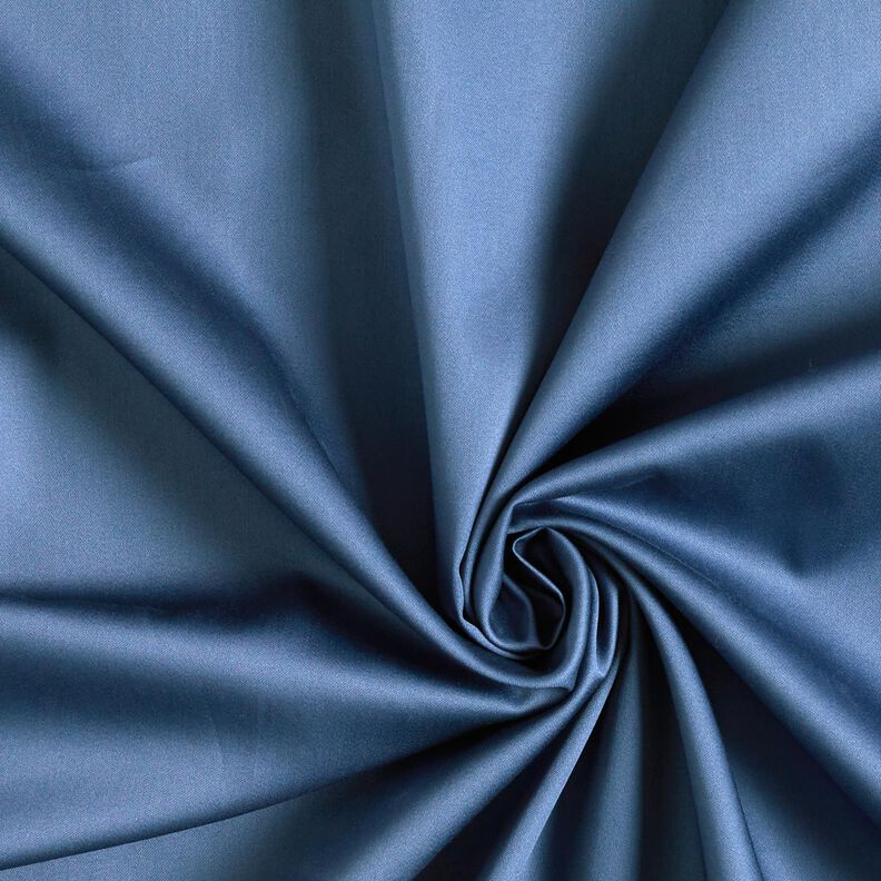 Bomuldssatin Ensfarvet – jeansblå,  image number 1
