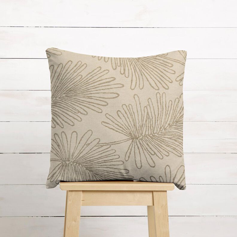 Dekorationsstof Jacquard bladkonturer – natur,  image number 7