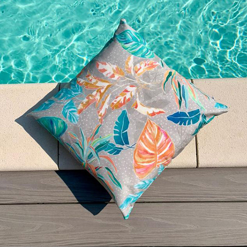 Outdoorstof Canvas tropiske blade – koral,  image number 6