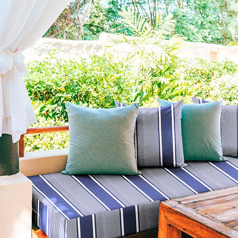 Outdoorstof Canvas striber – marineblå/hvid,  image number 10