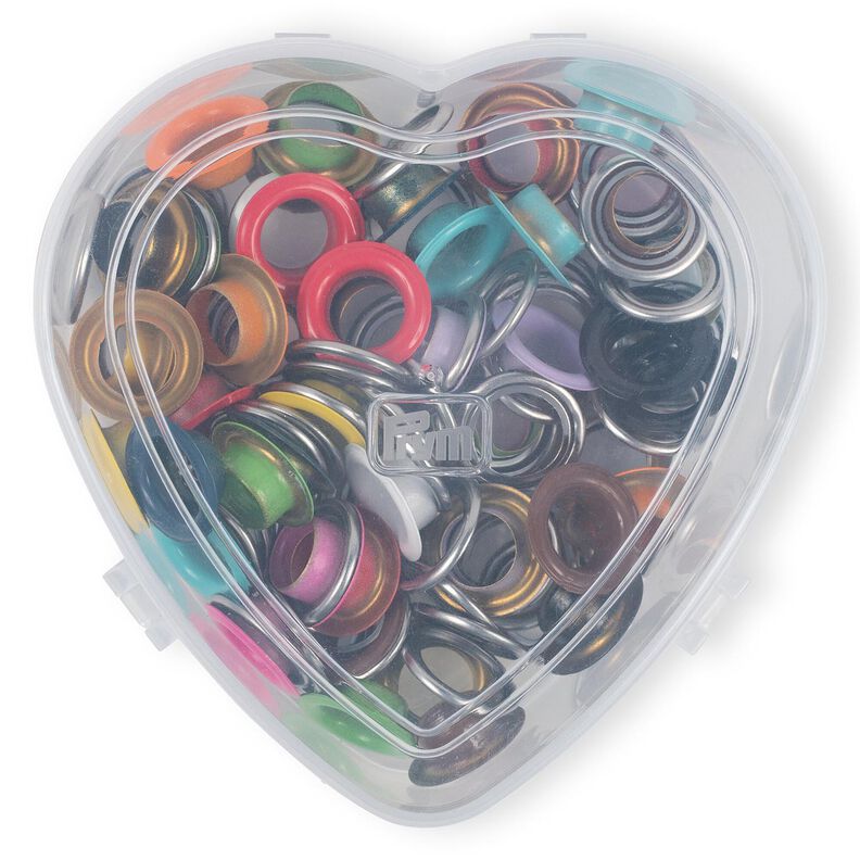 Øjer med skiver, i hjerteformet æske [11 mm] | Prym,  image number 2