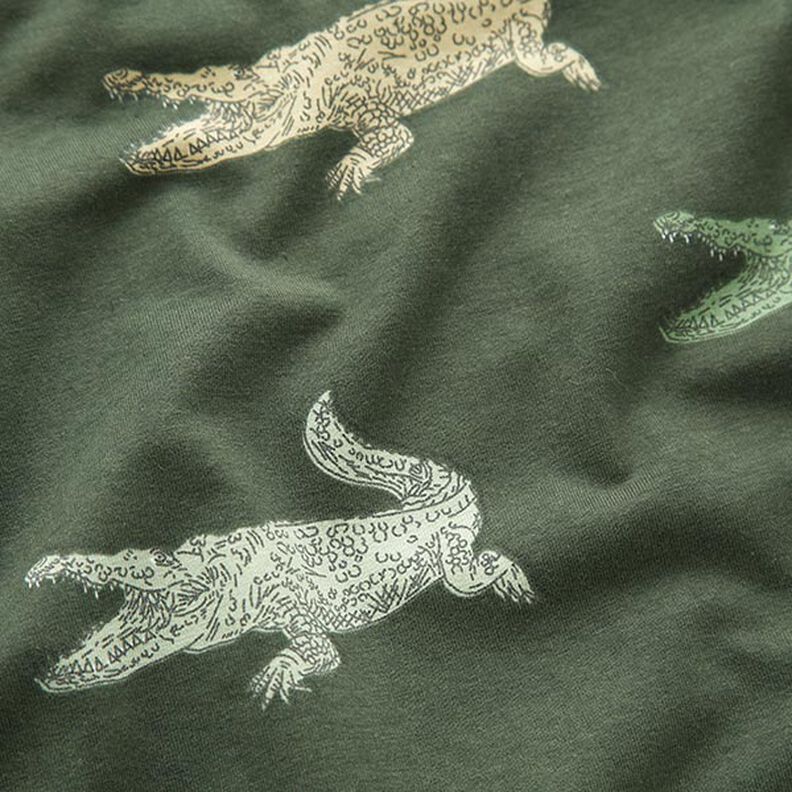 Bomuldsjersey krokodiller – mørk fyr,  image number 2