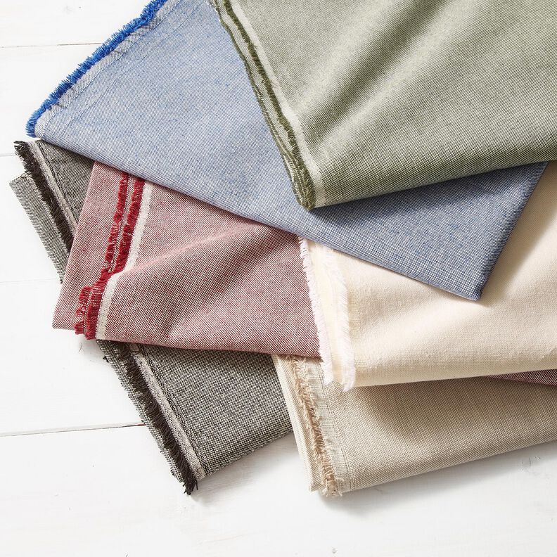 Dekorationsstof Halvpanama tofarvet – kongeblå/natur,  image number 4