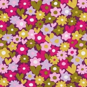 Bomuldsjersey farverige blomster | Poppy Fabrics – drue, 