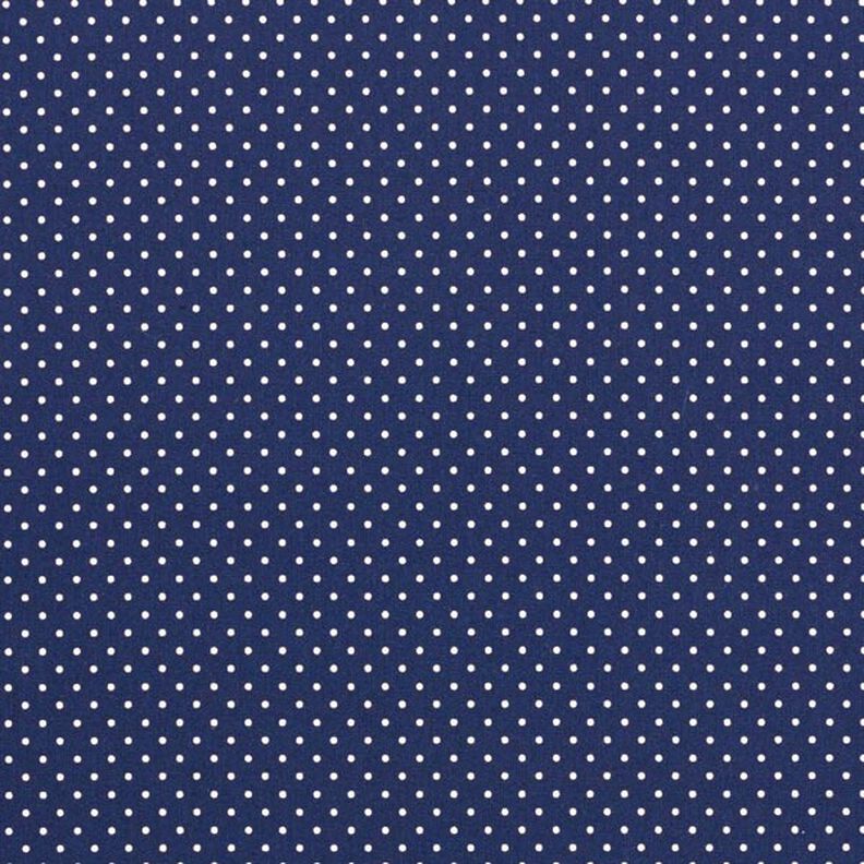 Bomuldspoplin små prikker – marineblå/hvid,  image number 1