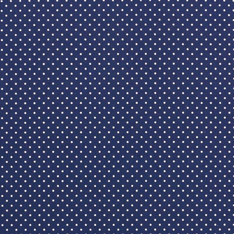 Bomuldspoplin små prikker – marineblå/hvid,  image number 1