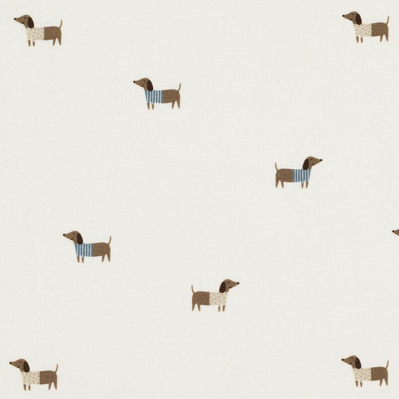 Bomuldsjersey glade gravhunde – elfenben,  image number 1