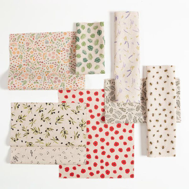 Dekorationsstof Halvpanama Lavendel – natur/lavendel,  image number 4