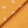 Musselin/Dobbelt-Crincle stof fine sommerfugle – karrygul,  thumbnail number 4