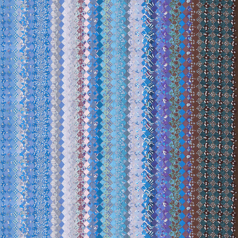 GOTS Bomuldsbatist mønstermiks farveforløb | TCC x LOOKS by Wolfgang Joop – blå/mørkebrun,  image number 1