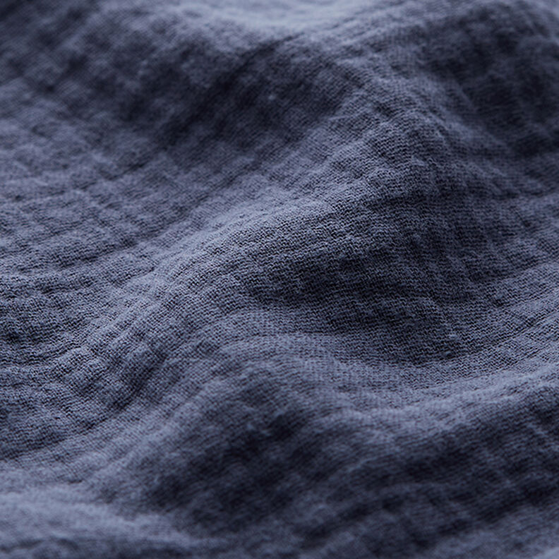 Musselin/Dobbelt-Crincle stof – jeansblå,  image number 3