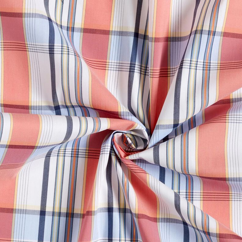 bomuldsblanding skotskternet med skinnende striber &ndash; koral,  image number 4