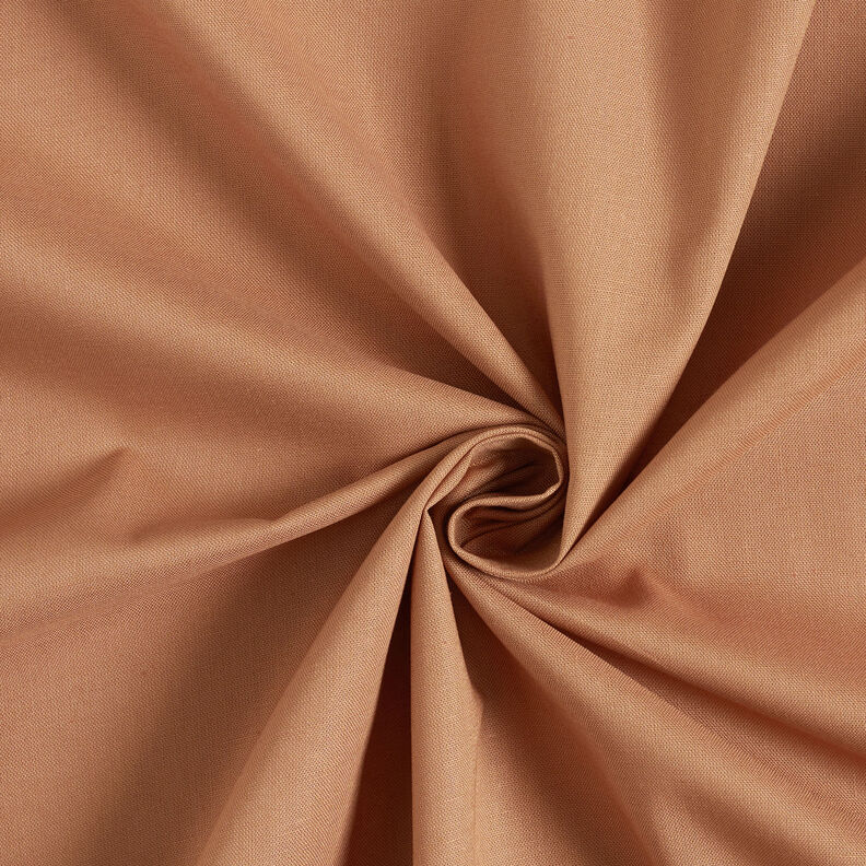 Bomuldsstof Cretonne Ensfarvet – kanel,  image number 1