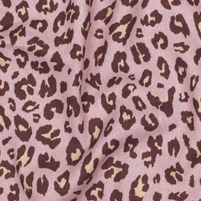 Viskose-hør-miks leo-print | Poppy Fabrics – lys gammelrosa/aubergine, 