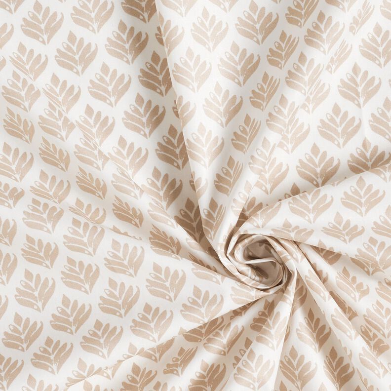 Impr&aelig;gneret voksdug abstrakte vifter &ndash; hvid/cashew,  image number 3