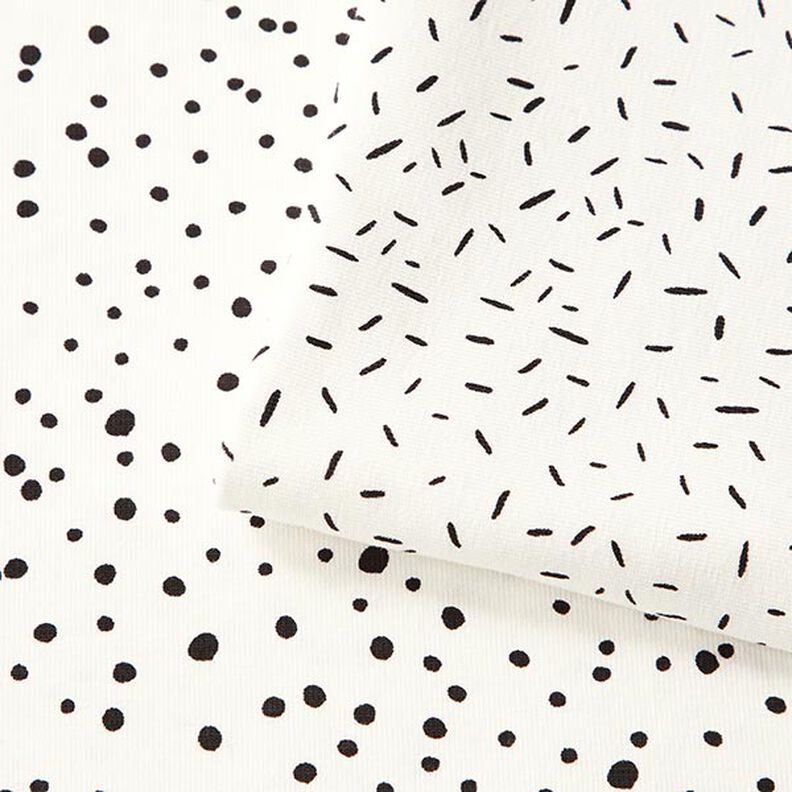 Bomuldsjersey uregelmæssige prikker – hvid,  image number 6