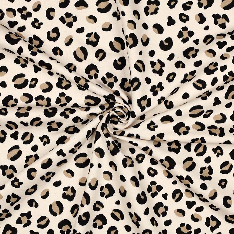 Sweatshirt lodden leopardtryk | Poppy Fabrics – creme/anemone,  image number 3