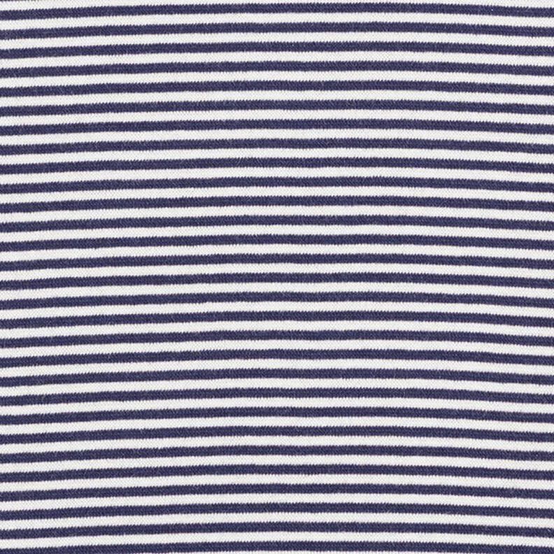 Ribvævet, rørformet stof smalle cirkler – marineblå/hvid,  image number 1