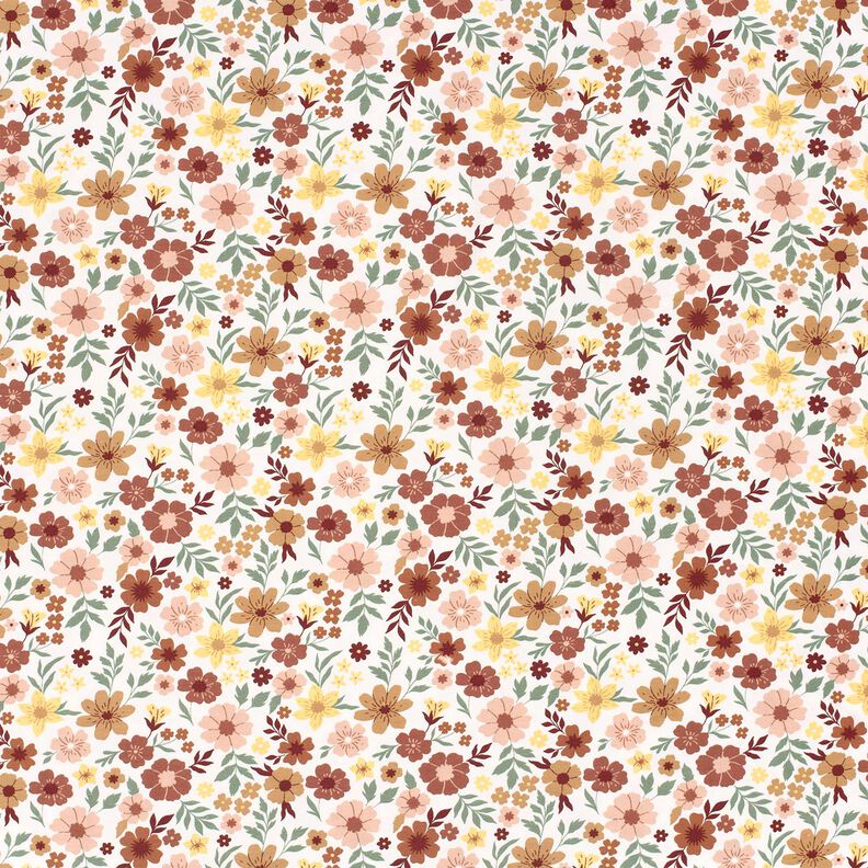 Bomuldsjersey Blomsterhav – elfenben/lys gammelrosa,  image number 1