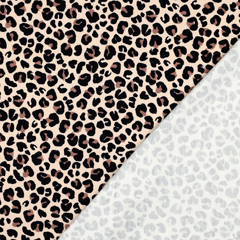 French Terry Sommersweat lille leopardprint Digitaltryk | Poppy Fabrics – lysebeige/lysebrun,  image number 4