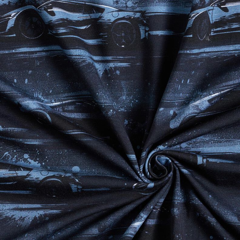 Bomuldsjersey racerbil Digitaltryk – sort-blå,  image number 3