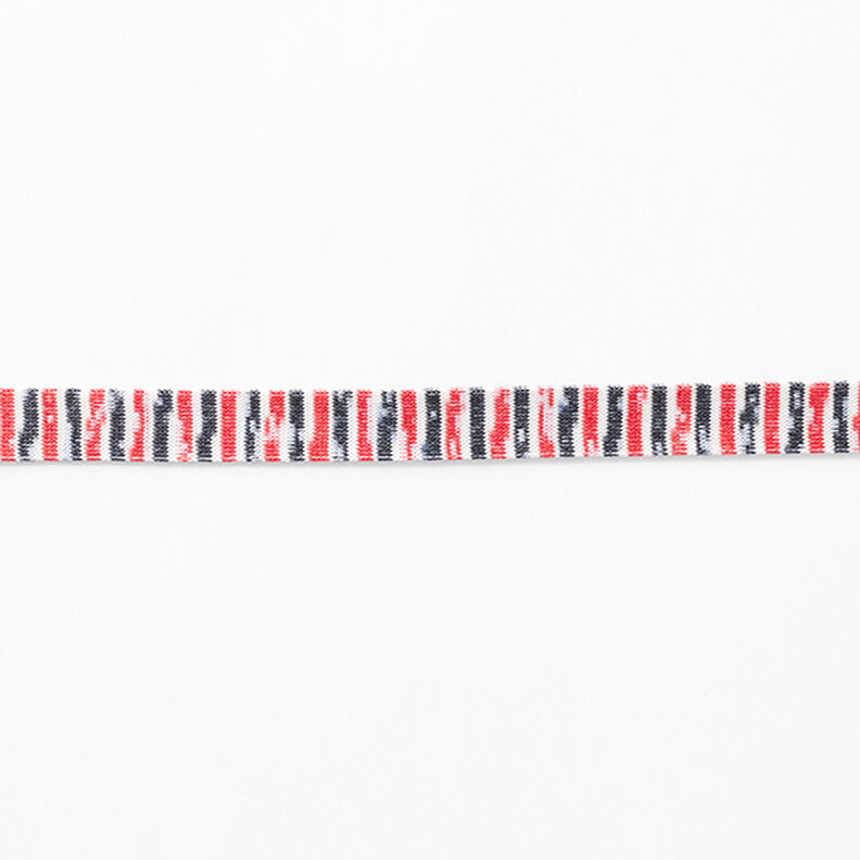 Strikbånd  Melange Striber [13 mm] – rød/sort,  image number 2