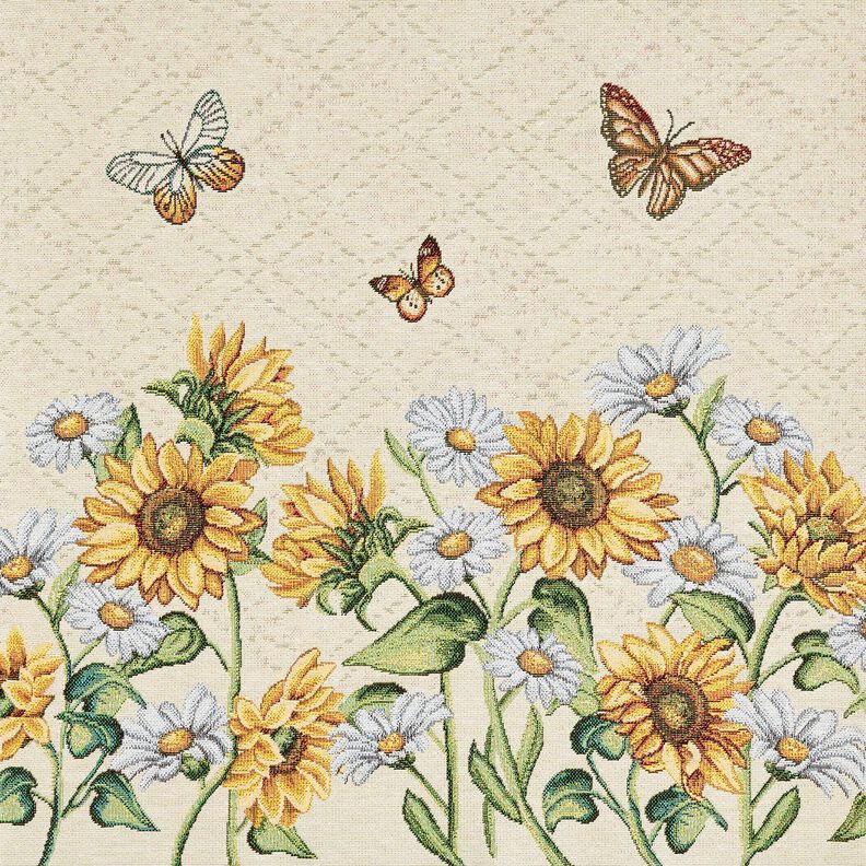 Dekorativt panelstof Gobelin solsikker – lysebeige/solgul,  image number 1
