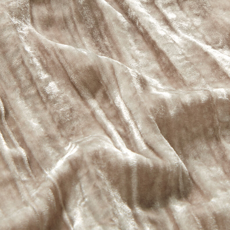 Nervøs velour chrashed ensfarvet – mørk taupe,  image number 2