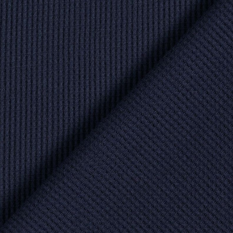 Vaflet jersey Ensfarvet – natblå,  image number 3