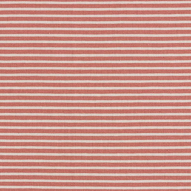 Bomuldsjersey smalle striber – anemone/terracotta,  image number 1