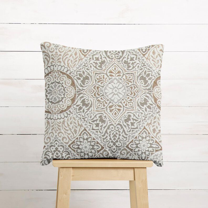 Dekorationsstof Jacquard elegante fliser – anemone/lysebeige,  image number 6