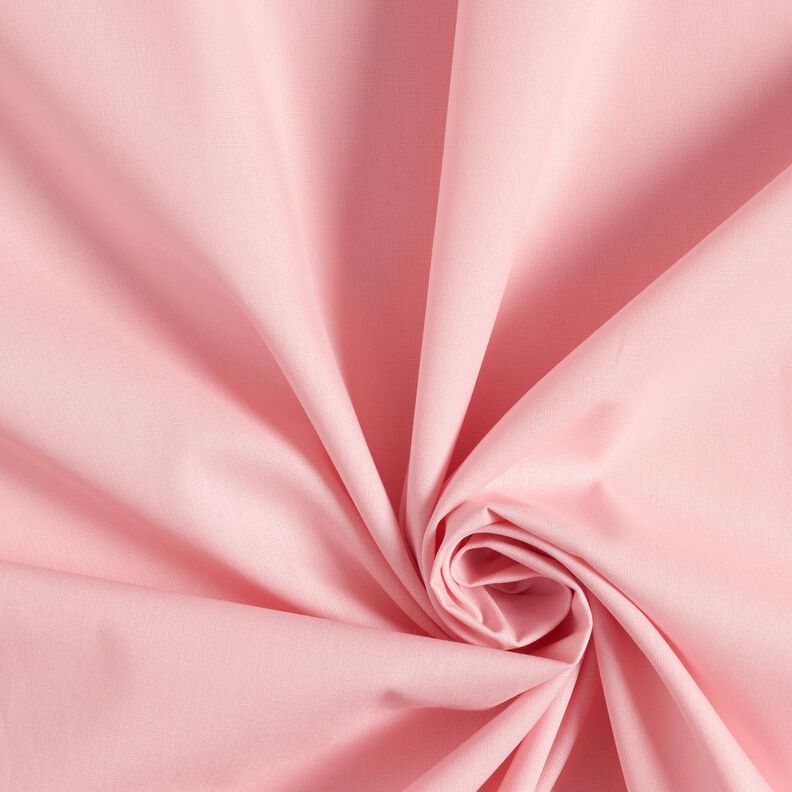 Bomuldspoplin Ensfarvet – lys rosa,  image number 1